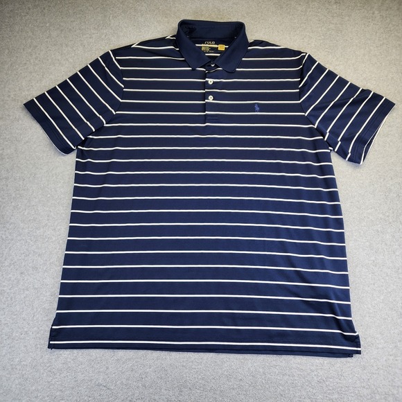 Polo Ralph Lauren Lot Of 2 Performance Polo Golf Shirts Mens XL Striped Wicking - Picture 2 of 10